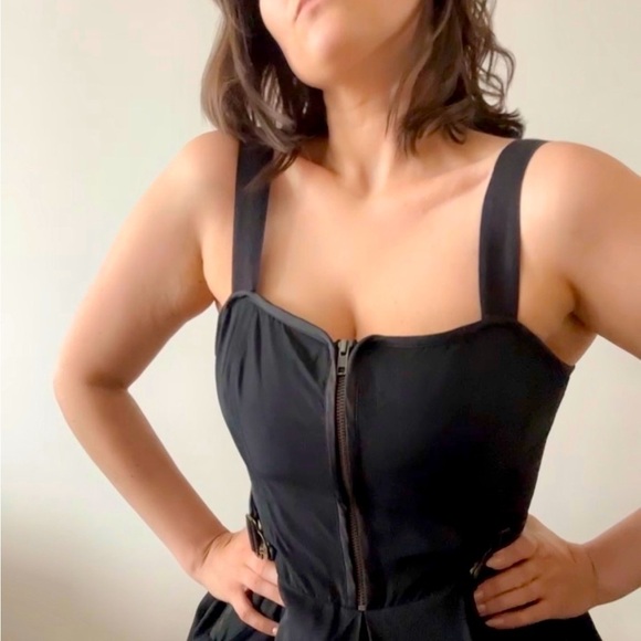 ALL SAINTS Black Gorpcore Utility Fit and Flare Dress Grunge - Picture 2 of 13